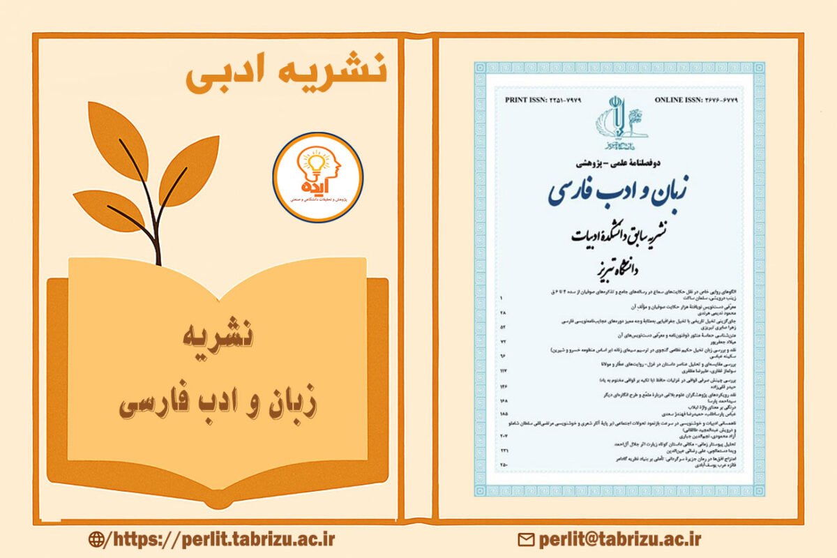 پذیرش مقاله علمی پژوهشی در مجله زبان و ادب فارسی دانشگاه تبریز در حوزه نقد ادبی، بلاغت، سبک‌شناسی و نظریه‌های ادبی فارسی